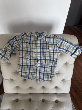 Gymboree Blue & Yellow Plaid Button-Down Shirt